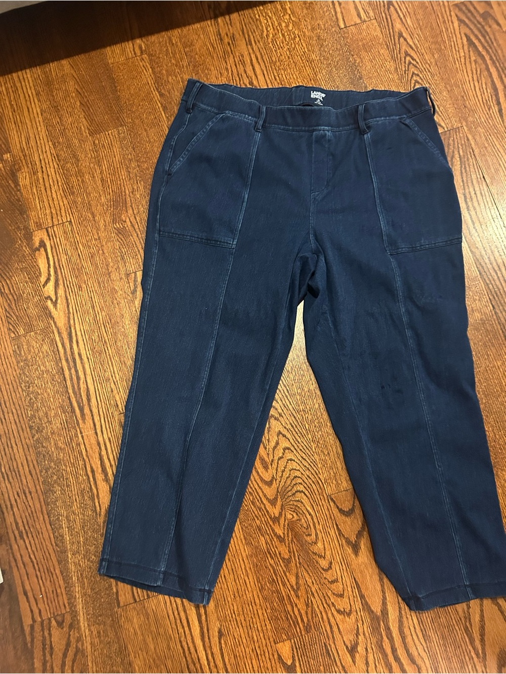 Lands' End Plus Size Dark Blue Pull-On Pants